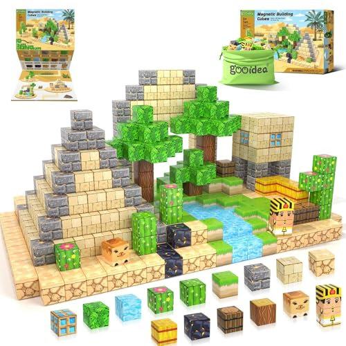Gooidea Magnetische Bausteine, Simulierende Baue Mine Magnete Welt Craft, Wüste BAU Spielzeug, Magnetisches Spielzeug Nachfüllpack, Spiel Geschenk für 3 4 5 6 7 8 Jahre Jungen Mädchen