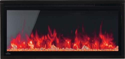 Napoleon Entice 36 - NEFL36CFH - Wall Hanging Electric Fireplace, 36-in, Black, Glass Front, Glass Crystal Ember Bed, Multiple Flame Colors, Remote Included