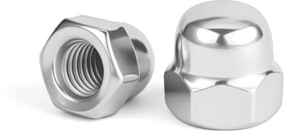 1/2''-13 (10 Pack) Stainless Acorn Nuts, 304 Stainless Steel(18-8) Bright Finish Fully Threaded, Anti Corrosion Coarse Commercial Grade Hardware for Boats, Dock, Car