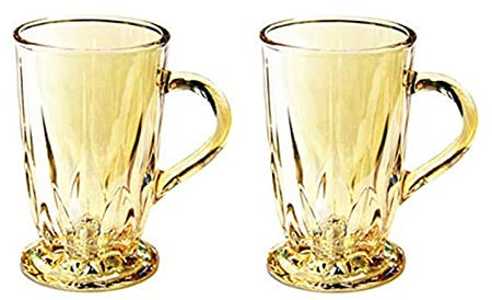 UNbit Biergläser, klassische Biergläser, Bierkrüge aus Glas mit Henkel, 2er-Set, schwerer Boden, lustige Unterhaltungsgläser, Bierglas for Wasser, Wein, Saft und Bar, Esszimmerdekor, Craft-Bierbecher