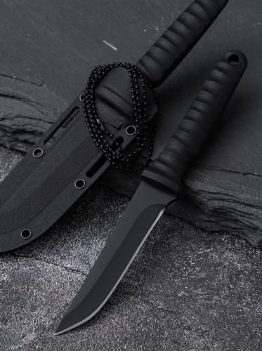 Generico Coltello da Sopravvivenza, Caccia e Pesca a Lama Fissa, Acciaio D2 con Fodero, Confezione Regalo