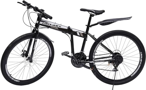 Mountainbike 26 Zoll, 21-Gang Klapprad Erwachsene Fahrrad Höhenverstellbarer Citybike mit Doppelten Scheibenbremsen für Berg, Stadt und Andere Fahrten