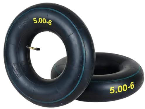 Potreba Camera d'aria 13x5.00-6 TR87 – Tosaerba, 2 Pezzi | Valvola angolata metallo – Carriola, Go-Kart, 6 Pollici