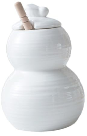 ABOOFAN Honey Pot Wooden Spoon Small Ceramic Container for Kitchen Practical Honey Dispenser for Home Use Unique Bee Design