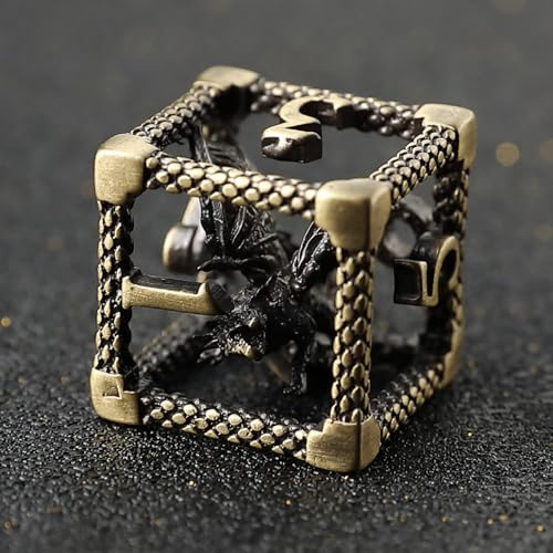 Dadi Set D&D Metallo 7 pezzi D4 D6 D8 D10 D12 D20 D% Drago 3D Cavo Poliedrici Dadi per Dungeons and Dragons Pathfinder Warhammer Giochi da Tavolo RPG MTG Giochi