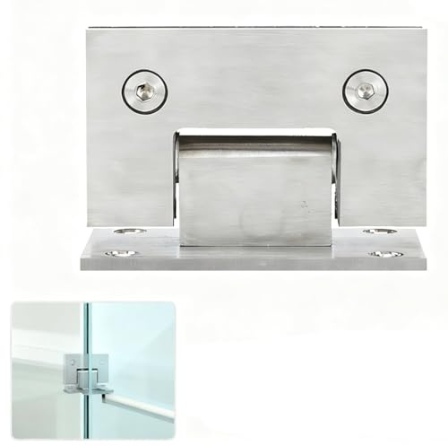 Tissting Bisagra de Ducha, Bisagra de Acero Inoxidable 304 Doble Apertura 90 Grados con Almohadillas Engrosadas para Puertas de Vidrio de 8-12 mm para Baños Pequeños y Hogares