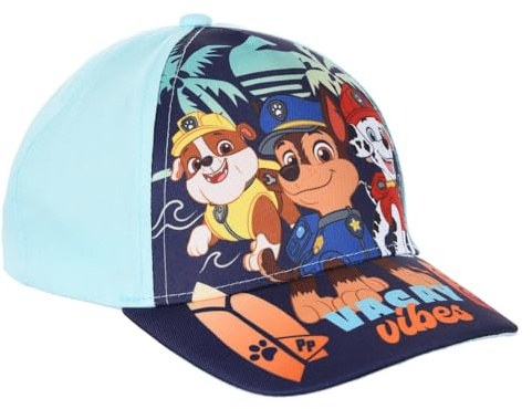 Cappello con Visiera Paw Patrol Berretto Celeste Estivo per Bambini Regolabile Protezione dai Raggi UV