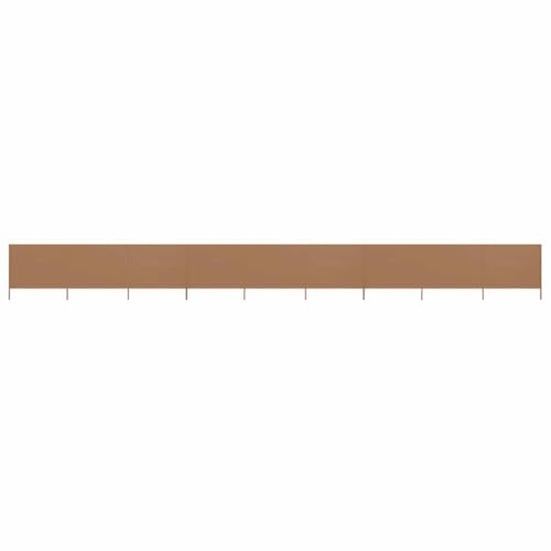 Brise-Vent 9 Panneaux, Tissu Non Tissé Résistant et Piquets en Bois, Brise Vue Camping et Brise Vent de Plage, Protection Contre Le Vent, Panneau Occultant Extérieur, Taupe, 1200 x 120 cm