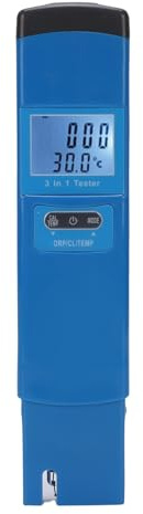 Fockety Kit testeur ORP Cl Temp, Mesure précise et Rapide, écran rétroéclairé, testeur ORP numérique Portable de 170 ML pour Aquariums, piscines, spas et hydroponiques