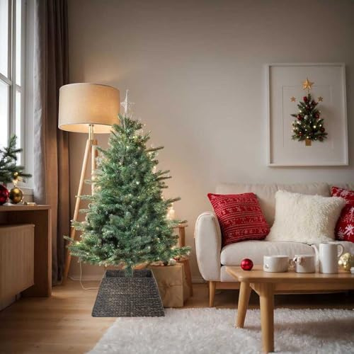 Générique Collier de Sapin de Noël Noir 60 x 60 x 28 cm Jacinthe d'eau,Décorations de Noël & saisonnières,Jupes de Sapin de Noël-42020176