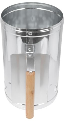 Homoyoyo Ciminiera Accendi Carbonella in Metallo Resistente Alta Temperatura per Barbecue Esterno con Apertura Ampia e Accensione Rapida Uniforme