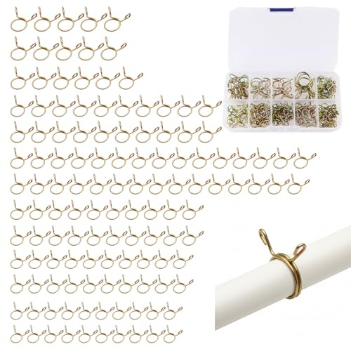 126 Piece Spring Clips Assortment with Storage Box, Hose Clamps, Small Hose Clamps, Hose Clip Set in 10 Sizes M5 to M14, Pipe Clamps for Water Pipe, Air Hose, Motorcycle, Scooter
