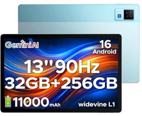 DOOGEE U13 (2026) 13 Inch Tablet, Newest Android 16 Tablet with Gemini AI, 32GB+256GB/2TB, 11000mAh, 2.2GHz Octa-Core Gaming Tablets, Quad Speakers | Netflix | 5G WiFi Android Tablets, 4-Year Warranty