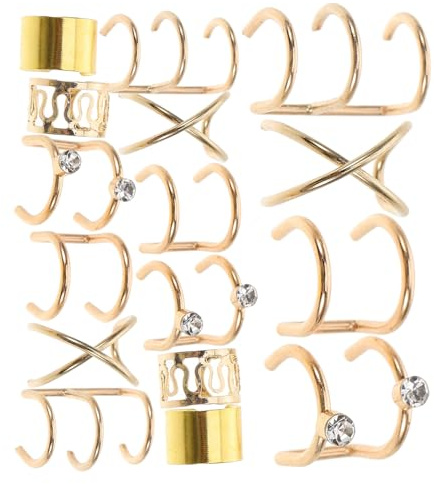 Hohopeti Set de Accesorios Cabello Clips para Orejas de Aleación de Zinc Dorado Joyas para Trenzas Diseño Único para Mujeres para Proyectos DIY