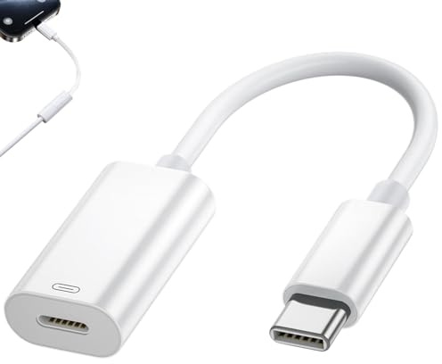 Menibeuty USB C auf L Kopfhörer Adapter, 3-in-1 Schnellladung Audio Datenübertragung, Typ-C auf L Audio Adapter, USBC Auf Ladapter Headphones USBC, für 1Phone 16/15 1Pad Air utw (Weiß)