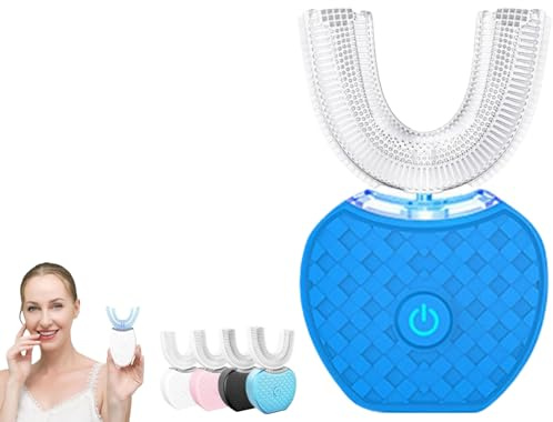 luxxiv HappySmile, 360° Ultraschall Zahnbürste – Automatische Schallzahnbürste mit Timer, Elektrische Zahnbürste, Schallzahnbürste, 360 Grad Zahnbürste für Erwachsene Tiefenreinigung (Blau)