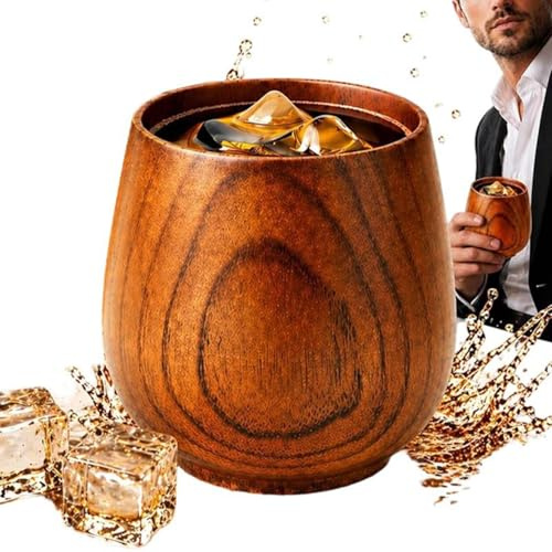 Bicchiere In Legno Per Whisky - Tumbler Old Fashioned Per Bere,Bicchiere Rocks Per Bourbon | Compleanno, Festa Del Papà, Pensionamento, San, Papà, Fidanzato, Marito