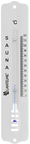 Lantelme Holz oder Saunathermometer 38cm Temperatur bis 120°C | Analog Saunatemperatur Messgerät | Massives Thermometer aus Kiefernholz für Wellness Entspannung | Saunazubehör (Metall)