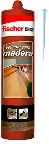 fischer – Sellador Especial Madera 300 ml | Sellador Elástico para Juntas y Carpintería | Compatible Barnices y Pinturas | Alta Elasticidad y Resistencia | Uso en Parquet, Tarima Flotante y Ventanas