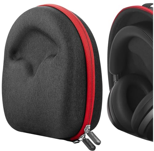 Geekria Shield Headphones Case for Over-Ear Headphones, Replacement Hard Shell Travel Carrying Bag with Cable Storage, Compatible with B&O H95, Soundcore Space One and More (Dark Grey)