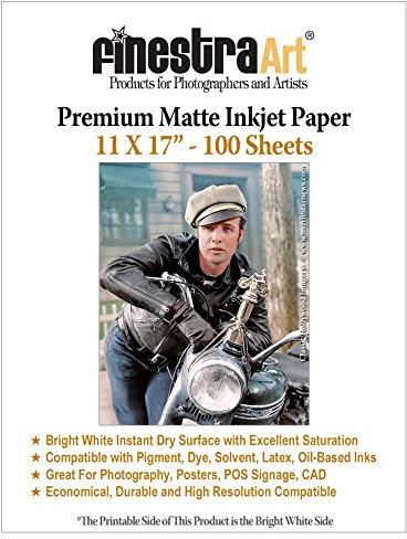 11 X 17 Premium Matte Bright White Inkjet Photo Paper - 100 Sheets