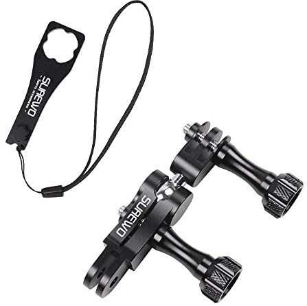 SUREWO Aluminium-Kugelgelenkhalterung mit Aluminiumschlüssel für GoPro Hero 13/12/11/10/9/8/7 / (2018) / 6/5 Schwarz, 5/4-Session,DJI Osmo Action, AKASO/APEMAN/Crosstour, Xiaomi YI und mehr