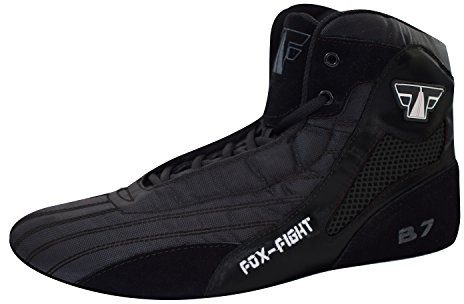 FOX-FIGHT B7 Chaussures de sambo de qualité professionnelle en daim et semelle en daim - chaussures de lutte, version noire 45 Noir