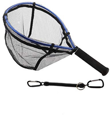 Facikono Fly Fishing Net Trout Kayak Fishing Net Freshwater Trout Fishing Landing Net Rubber Mesh for Catch and Release