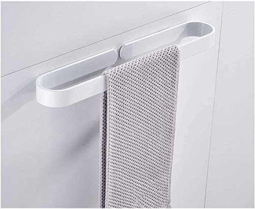 Angou Porte-Serviettes sans perçage - Fixation Murale - Accessoires de Salle de Bain - en Aluminium - Auto-adhésif - Blanc - 40 cm