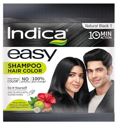 10 Pc Easy10 Minutes Herbal Hair Color Shampoo Base Natural Black Herbs