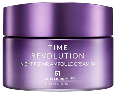 MISSHA Time Revolution Night Repair Ampoule Cream (5th Gen) 1.69 Fl Oz - Triple Fermented Deep-Sleep Night Cream - Overnight Care for Enhanced Radiance, Korean Skincare