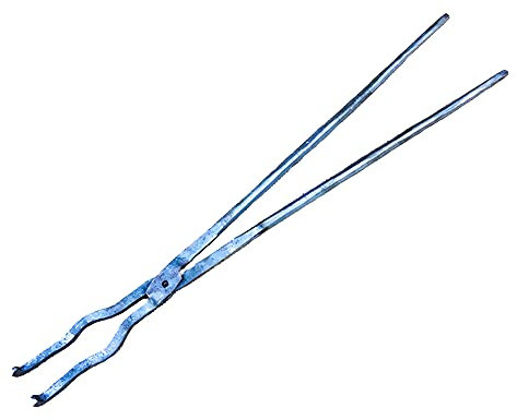 Schmiedezange Schmiedezange handgeschmiedet aus Stahl Zange mit gebogener Nase Tiegelzange Schmiedezange 490mm 520g für Ingenieurschmied-Ambossschmiede