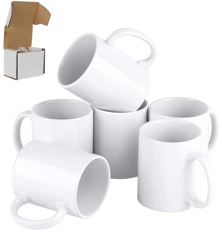 Signzworld Sublimation Mugs 11oz Blank Plain White Large Handle Coffee Mug Cups with Smash Proof Boxes (6)