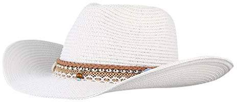 MILAX Unisex Cowboy Hut Westernhut Frau Herren Faltbar Strohhut Stroh Western Cowboyhut Sommer Elegante Dame Hüte UV Panama Hut Sommerhut