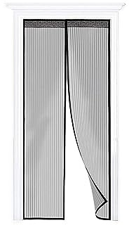 BIANCHERIAWEB Magnetisches Fliegengitter für Eingangstür und Fenster, gegen Insekten, Mückenschutz, selbstschließend, 140 x 240 cm, Schwarz