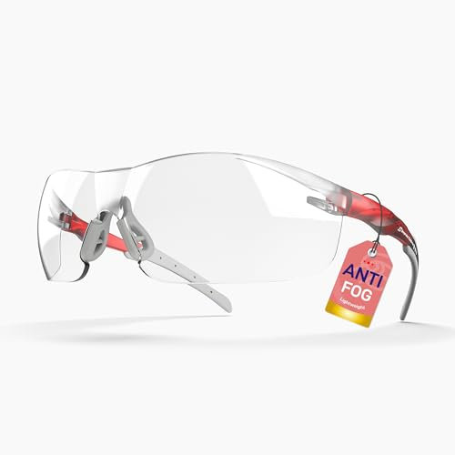 IMPACTABLE Pickleball Schutzbrille Damen Herren, Schutz, klassisch rot