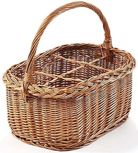 Kobolo Flaschenkorb Weidenkorb Flaschenträger für 6 Flaschen - Weide - Natur