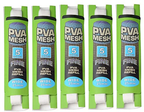 Hilai Stockage d'appâts, Sacs d'appâts en Maille de pêche PVA Mesh Carpe de pêche Rapide à Eau de Recharge Soluble Carpe pour Le kit de plaqueur Blanc 5pcs