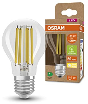 Osram LED Stromsparlampe, Filament Birne mit E27 Sockel, Warmweiß (3000K), 7,2 Watt, ersetzt herkömmliche 100W-Leuchtmittel, besonders hohe Energieeffizienz und stromsparend, 6er-Pack
