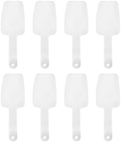 8Pcs Mini PP Plastic Scoop Ice Scraper Shovel Multi-Purpose Clear Kitchen Scoops Containers Scoopers for Food Nut Flour Dessert Home Kitchen