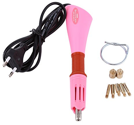 Schnell erhitzender Hotfix Applikator mit EU-Stecker für Strasssteine, Strassapplikator Werkzeug zum Verschönern und Dekorieren von Kleidung Schmuck und Accessoires (Rot)