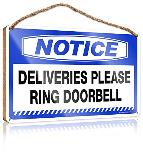 CakJuice Hanging Door Sign Plaque Notice Deliveries Please Ring Doorbell Wooden Sign Garden Gifts Dorm Room Accessories (Size : 20X30CM)