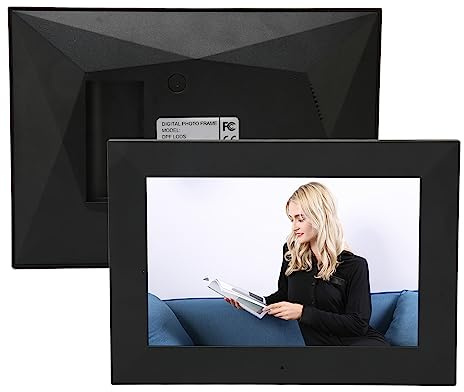 8in WiFi Digitaler Bilderrahmen, 16GB Intelligentes Foto Rahmen, 800x1280 IPS Touchscreen Digitales Foto Rahmen Display, an der Wand Monti Erbar, für Großeltern (EU-Stecker)