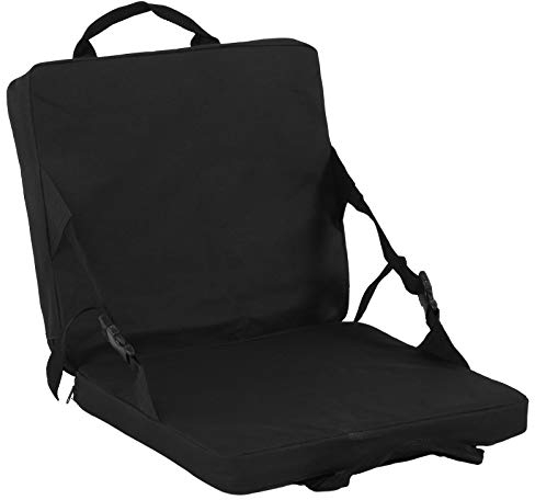 Svart Portable Stadium Sittdyna Oxford Tyg Hopfällbar Kudde med Ryggstöd Campingkudde Vadderad Sittstolsdyna för Utomhusevenemang Inomhus