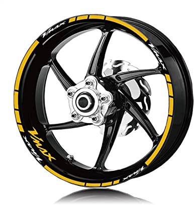 HIMNIL wasserdichte Rad-Aufkleber Für Motorradreifen, Reflektierende Streifen-Aufkleber Für Yamaha VMAX Vmax Felgenaufkleber (Color : Gold)
