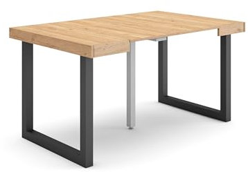 Skraut Home | Consolle allungabile | Tavolo consolle allungabile | 140 | Per 6 persone | Gambe in legno | Stile moderno | Rovere