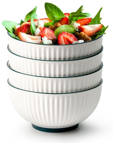 NUTRIUPS Cuenco grande para cereales, cuencos de cerámica, cuenco de sopa de 750 ml, cuencos de 6 pulgadas para avena, fideos, desayuno