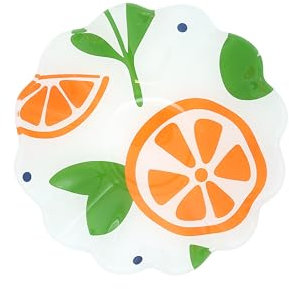 Pavilion - Oranges - 6 Waved Edge Glass Serving 10 Oz Bowl Clementine Nectarine Fruit Kitchen Decor Summer Serveware