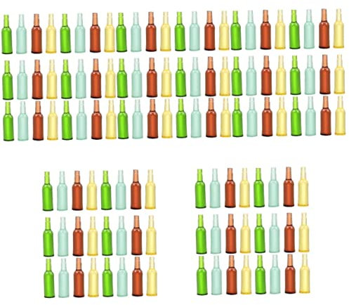 UPKOCH 120piezas Botellas De Vino Miniatura De Resina para Decoración De Casa De Muñecas Accesorios Encantadores para Escenarios De Juguete y Mini Hogar