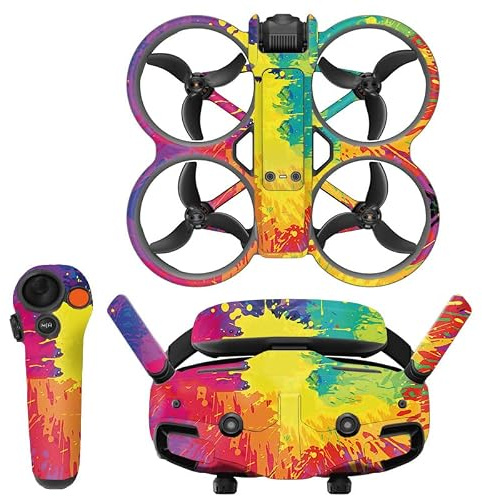 Drone Aufkleber Kompatibel für DJI Avata 2, Film Decal Skins für Drone Controller Drone Brille Dekoration Aufkleber Wrap Cover Aufkleber DIY Full Set Skin (4)